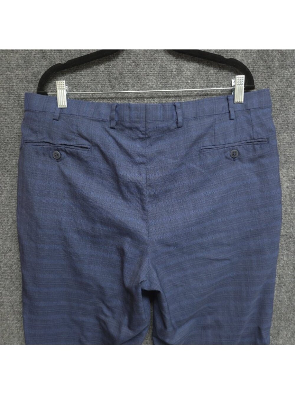 Brioni Dress Pants Mens 36x28 Blue Windowpane Check Distressed - Picture 4 of 11